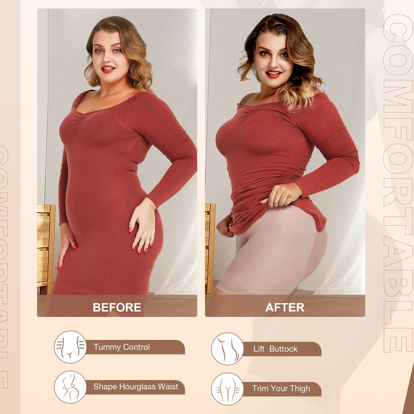 Women’s Body Shaper – Seamless Waist Slimmer & Butt Lifter Bodysuit