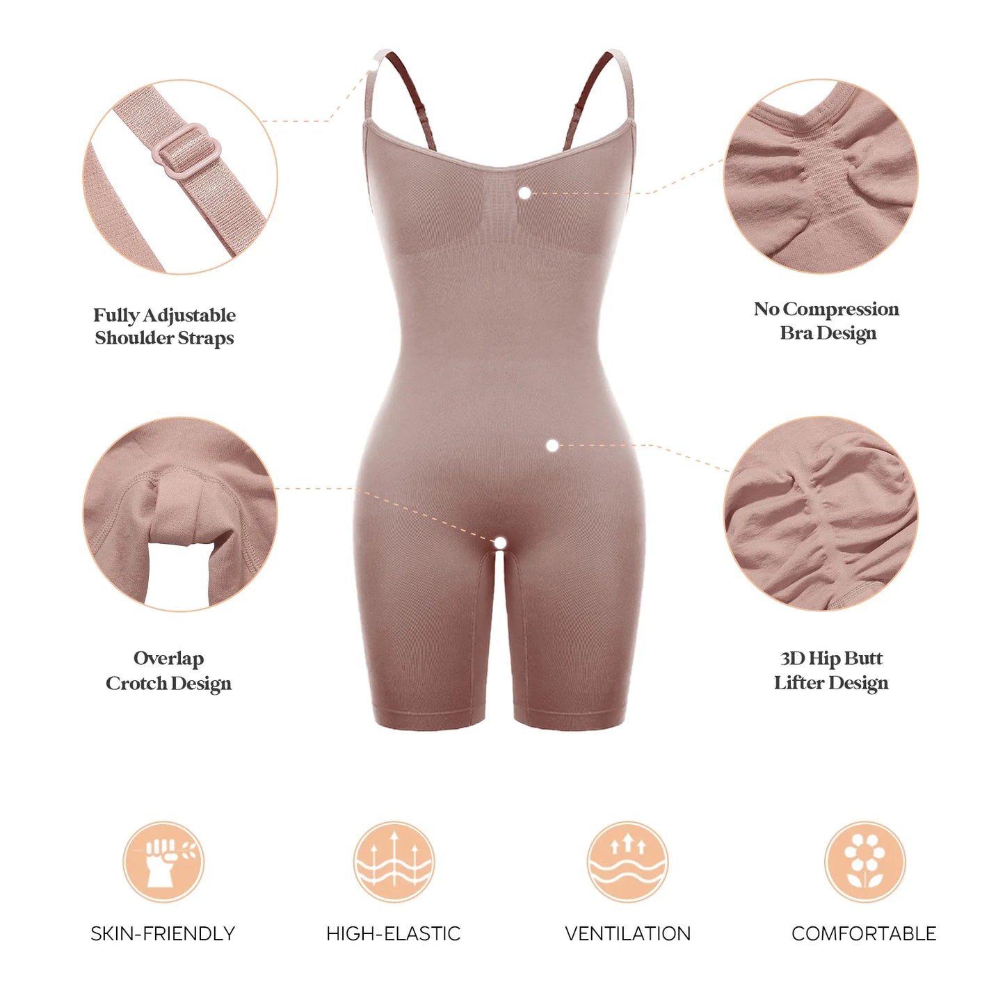 Seamless Sculpting Bodysuit – Push-Up Butt Lifter & Thigh Slimmer