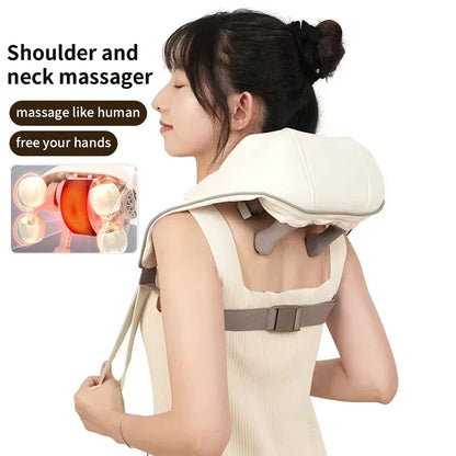 Heated Shiatsu Neck & Shoulder Massager – Deep Kneading Therapy