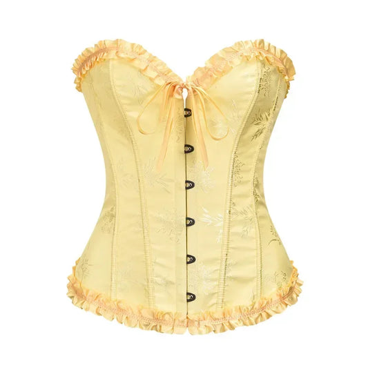 Vintage Over bust Corset – Sexy Brocade Renaissance Bustier (Plus Size)