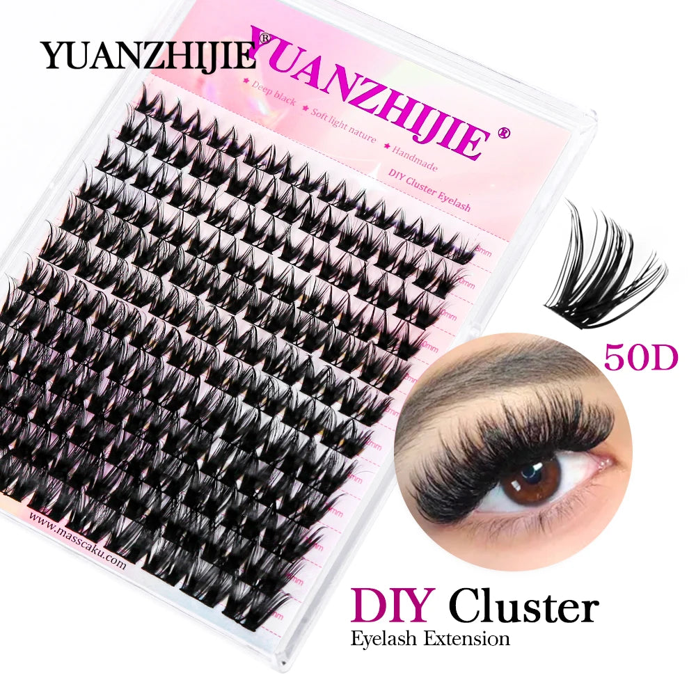 DIY Lashes Extension 8-16mm Mix Length Eyelashes Segmented Eyelashes Bundle Lash