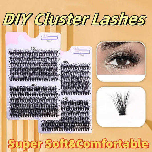 280Pcs 30D D Curl Mixed Cluster Lashes (9-16mm)