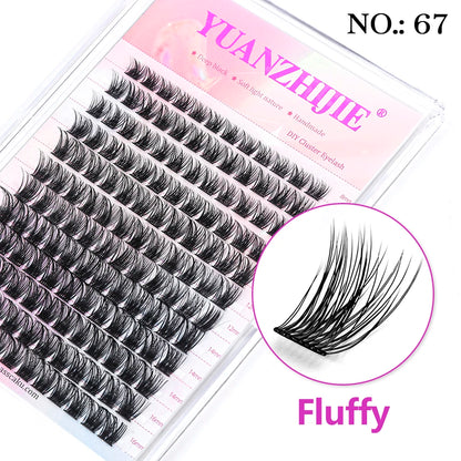 DIY Lashes Extension 8-16mm Mix Length Eyelashes Segmented Eyelashes Bundle Lash