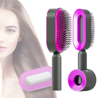 Self-Cleaning Air Cushion Massage Comb – Detangling & Scalp Care