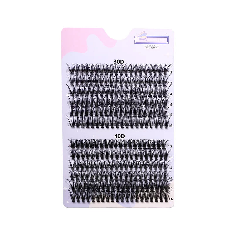 280Pcs 30D D Curl Mixed Cluster Lashes (9-16mm)