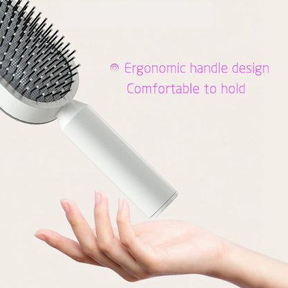 Self-Cleaning Air Cushion Massage Comb – Detangling & Scalp Care