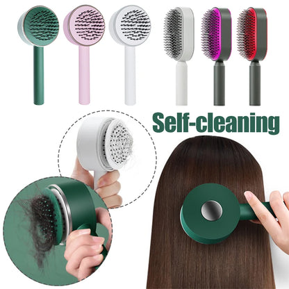 Self-Cleaning Detangling Hair Brush – Scalp Massage & Anti-Static