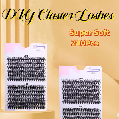 280Pcs 30D D Curl Mixed Cluster Lashes (9-16mm)