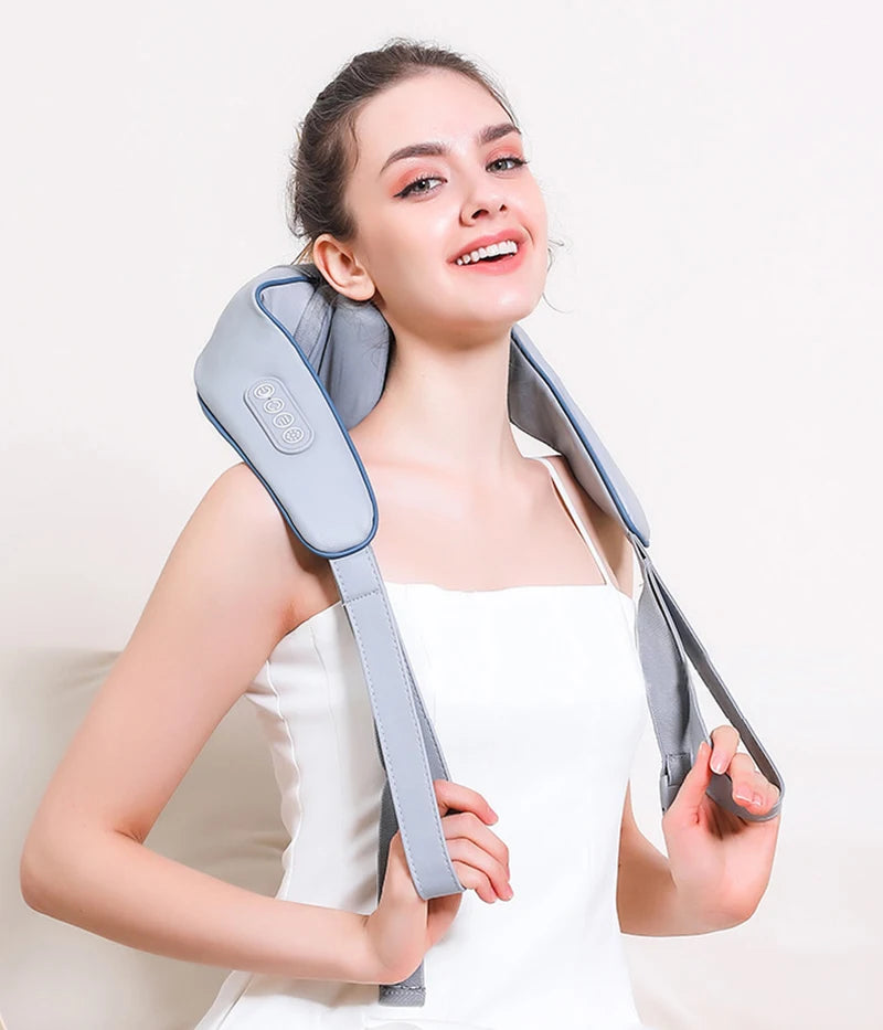 Heated Shiatsu Neck & Shoulder Massager – Deep Kneading Therapy