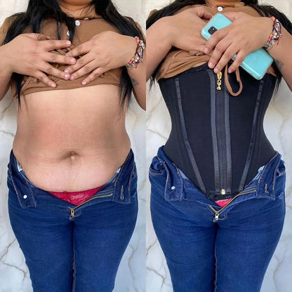 Plus Size Waist Trainer – Tummy Control Zipper Body Shaper