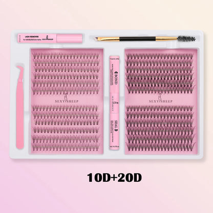 DIY Cluster Lash Extension Kit – Includes Glue, Remover & Tools