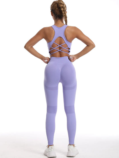 Women's Seamless Workout Set – Leggings & Sports Bra