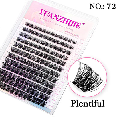 DIY Lashes Extension 8-16mm Mix Length Eyelashes Segmented Eyelashes Bundle Lash