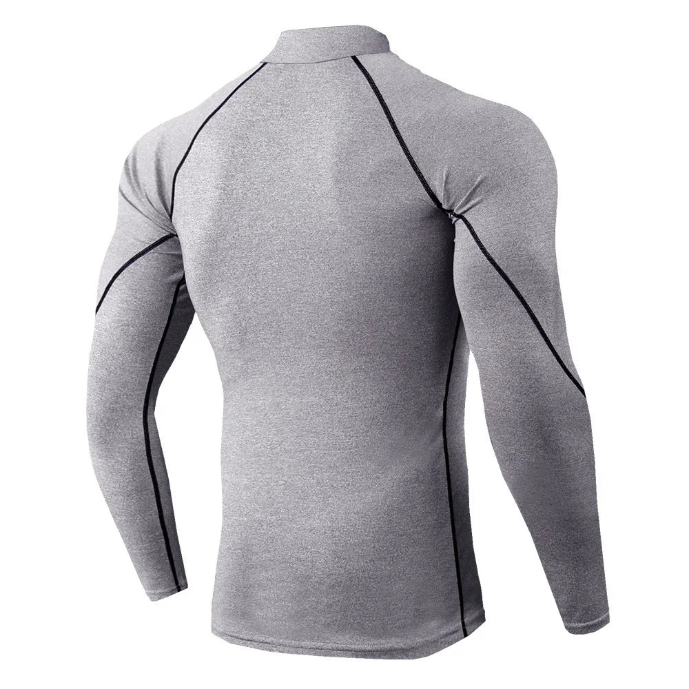 Men Fitness Bodybuilding Sport Shirt Long Sleeve Compression