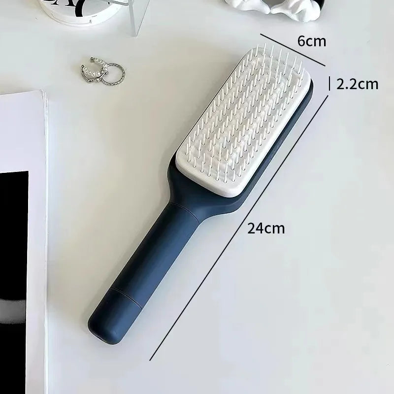 Self-Cleaning Scalp Massage Hairbrush – Anti-Static & Hair Loss Care