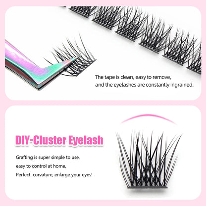 DIY Lashes Extension 8-16mm Mix Length Eyelashes Segmented Eyelashes Bundle Lash