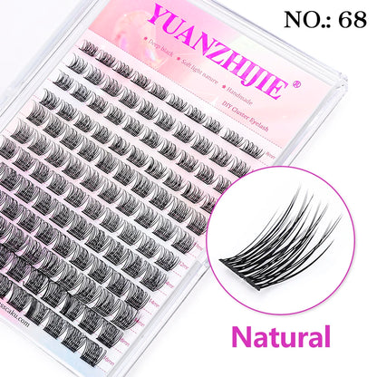 DIY Lashes Extension 8-16mm Mix Length Eyelashes Segmented Eyelashes Bundle Lash