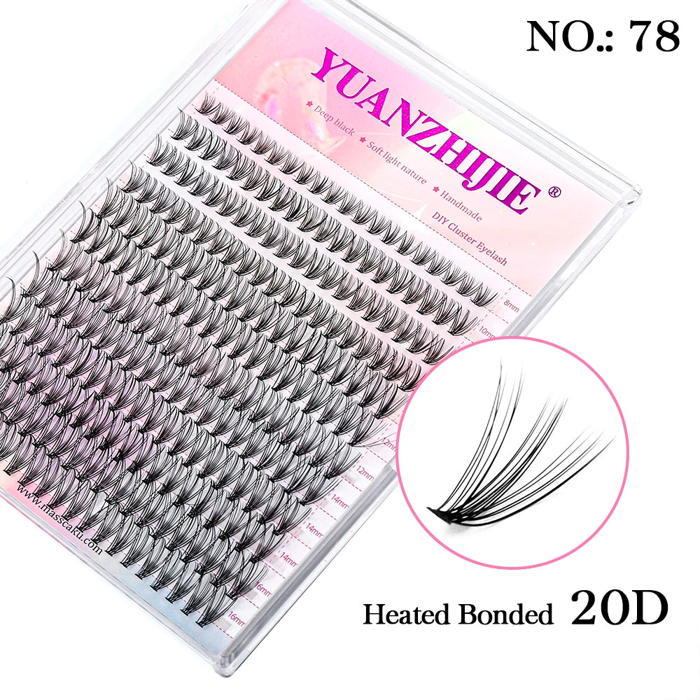 DIY Lashes Extension 8-16mm Mix Length Eyelashes Segmented Eyelashes Bundle Lash