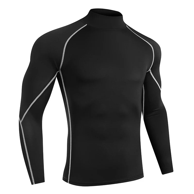 Men Fitness Bodybuilding Sport Shirt Long Sleeve Compression