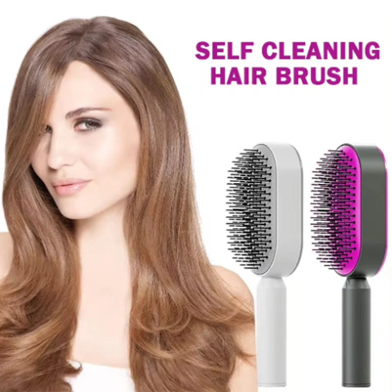 Self-Cleaning Air Cushion Massage Comb – Detangling & Scalp Care