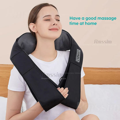 Heated Neck & Shoulder Massager – Deep Kneading Electric Pillow