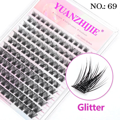 DIY Lashes Extension 8-16mm Mix Length Eyelashes Segmented Eyelashes Bundle Lash