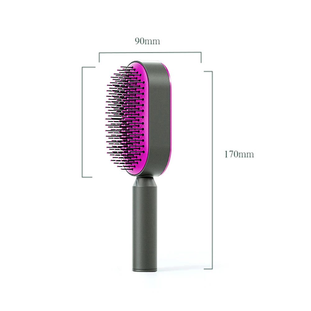 Self-Cleaning Detangling Hair Brush – Scalp Massage & Anti-Static