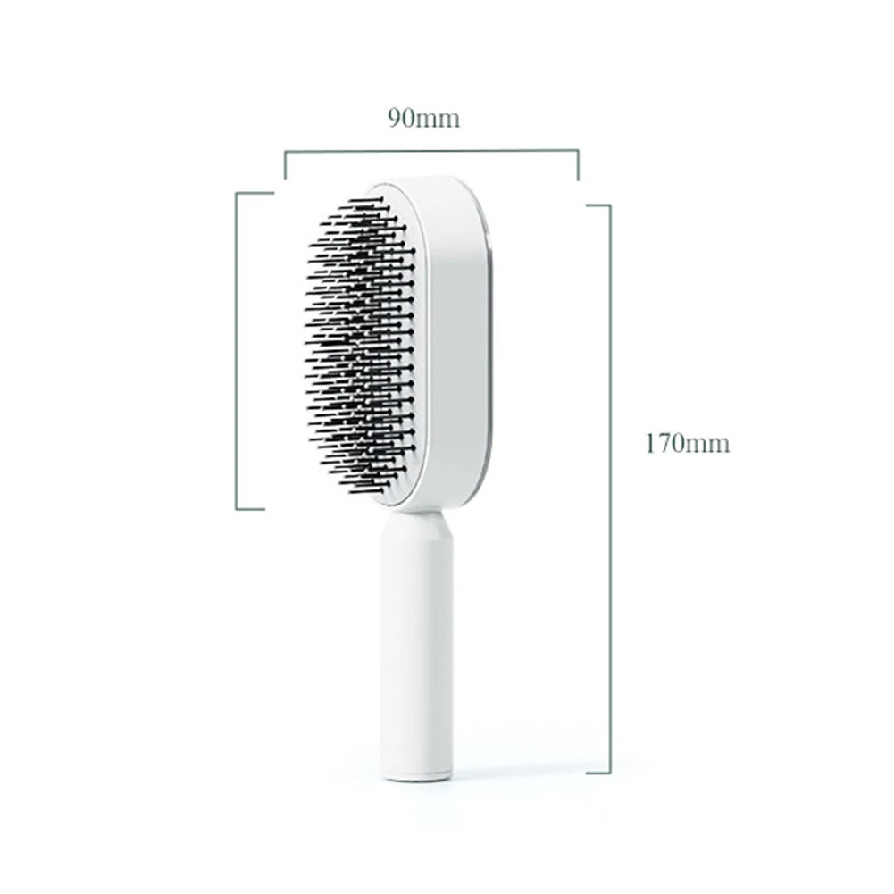 Self-Cleaning Detangling Hair Brush – Scalp Massage & Anti-Static