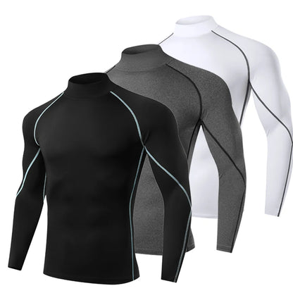 Men Fitness Bodybuilding Sport Shirt Long Sleeve Compression